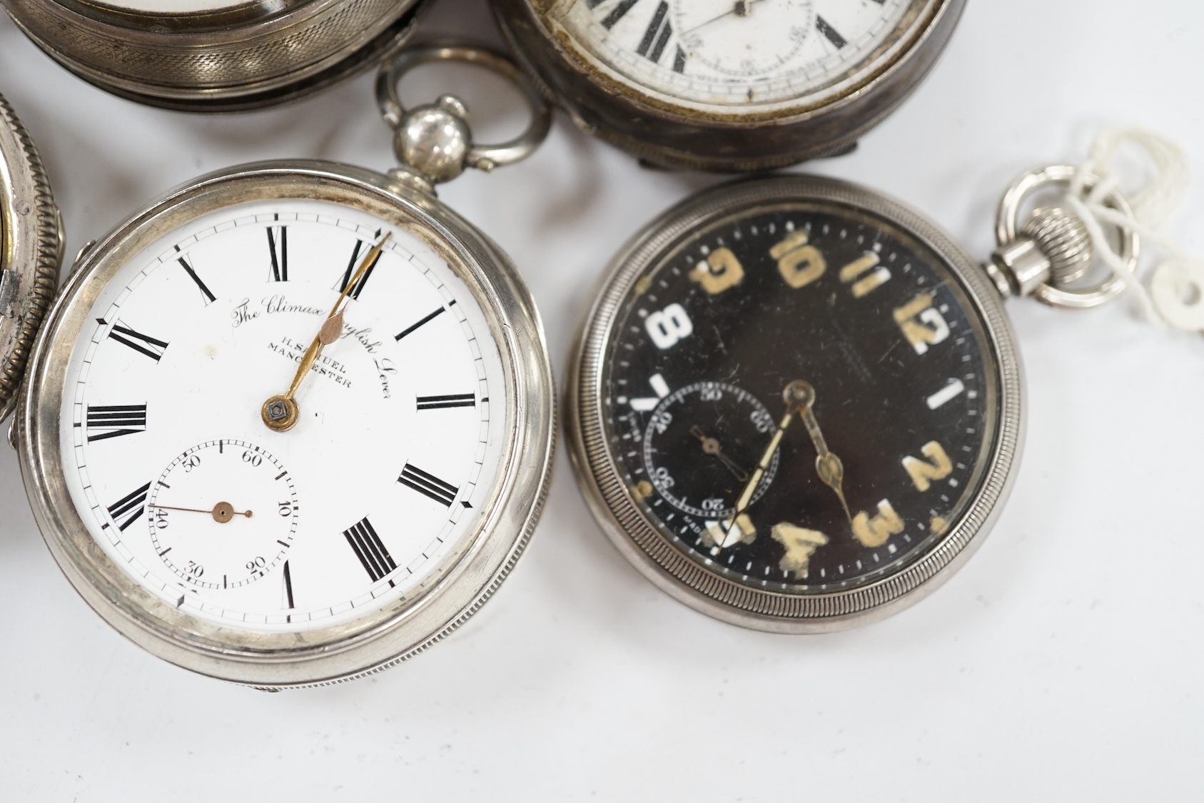 Five assorted pocket watches including two silver, one by John Whichcord of Maidstone. Condition - poor